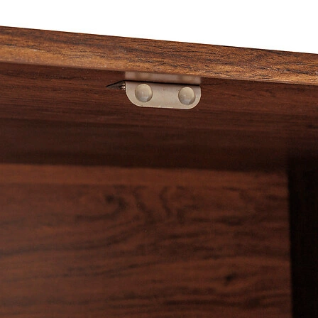 Dřevěný TV stolek Wany 140 cm japandi ořech, frézovaný, stojící do obýváku Atmosphera