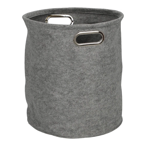 Sada 2 plstěných kulatých krabic šedé barvy