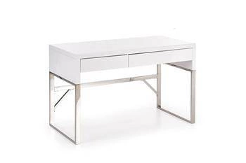 Psací stůl bílý se zásuvkami Galax Intesi moderní do pracovny 120x60 cm vysoký lesk chrom