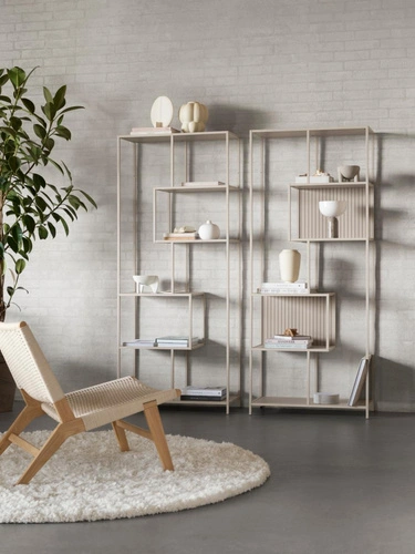 Knihovna Seaford II šedá loftová kovová 77 cm Actona