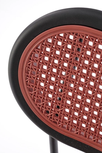 Jídelní židle Lander retro ratanová vínová z eko kůže Intesi do kuchyně a obýváku