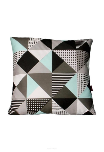 Dekorační sametový antialergický polštář MELANGE MINT do obývacího pokoje 40x40 cm