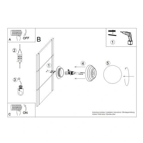 Nástěnné svítidlo ZORI ultramarínové IP44 moderní do koupelny a chodby
