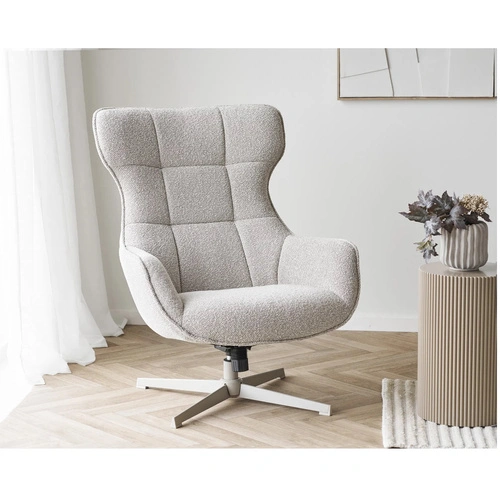 Kancelářská otočná židle Turin bílá boucle moderní do kanceláře a pracovny