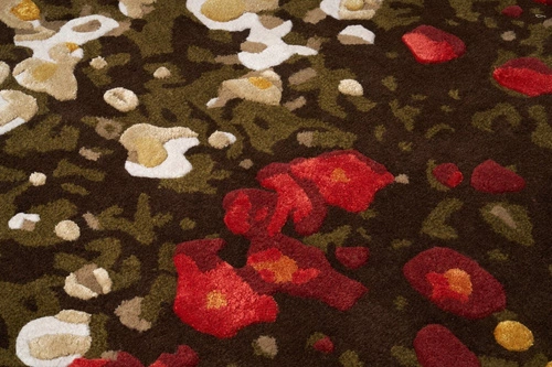 Kulatý moderní koberec Spring Flowers 200 cm vlněný do obýváku a ložnice Carpet Decor