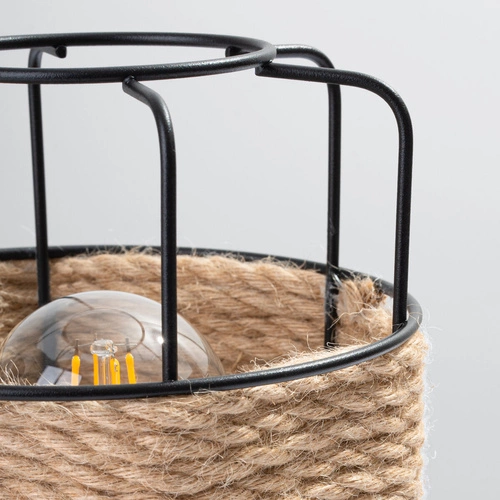 Černá kovová stolní lampa GIZUR industriální noční lampička do ložnice a kanceláře SOLLUX