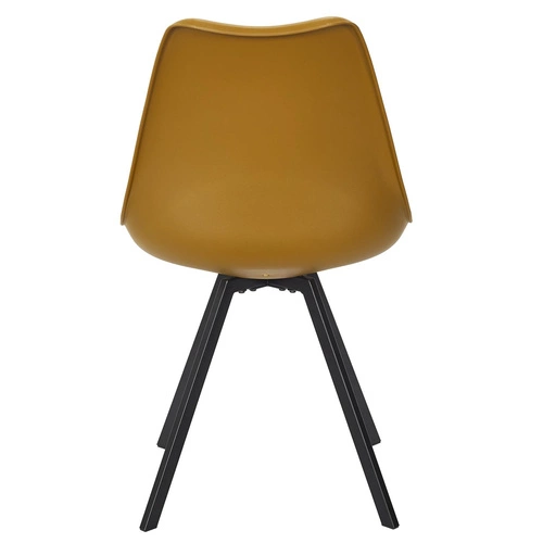 Čalouněná žlutá židle Atom Intesi do jídelny a obýváku, moderní na kovových nohách
