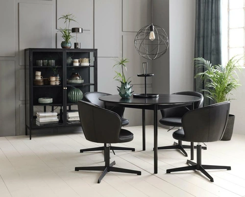 Vitrína Carmel černá kovová loftová do obýváku na knihy a alkohol