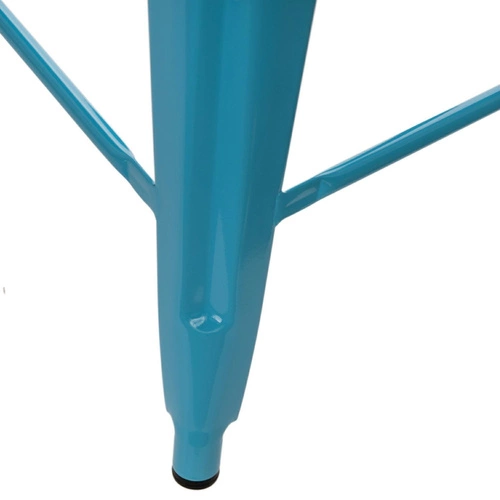 Barová židle Paris Back 66 cm modrá kovová s opěrkou k kuchyňskému ostrůvku industriální D2.DESIGN