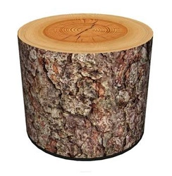 Zahradní voděodolný taburet Pine Intesi kulatý moderní 40 cm hnědý na zahradu a terasu