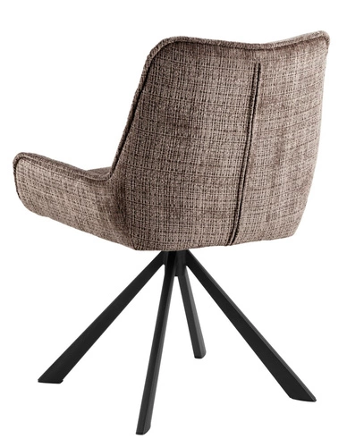 Otočená jídelní židle s područkami Eddie Actona, čalouněná, béžová, skandinávský styl