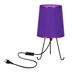 Moderní noční lampička do ložnice Smally Candellux fialový stínidlo černý podstavec 30 cm