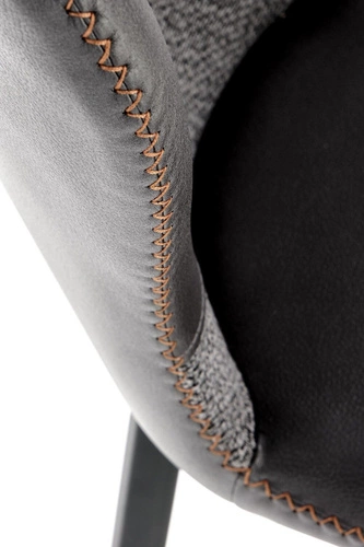 Čalouněná židle Josephin šedá do jídelny a obýváku moderní s černými nohami Intesi