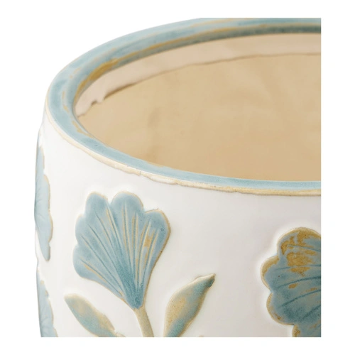 Keramický květináč Miłorząb bílý do obýváku House Nordic 22,5 cm