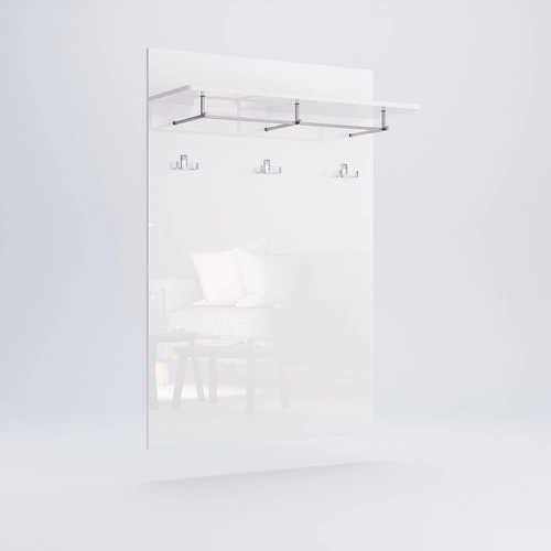 Nástěnný věšák Bella bílý lesk moderní s policemi do předsíně Intesi