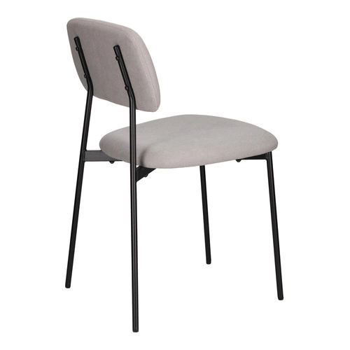 Čalouněná jídelní židle Esther světle šedá moderní skandinávská na kovových nohách