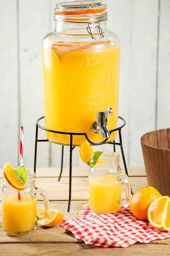 Skleněný nápojový zásobník s kohoutkem KILNER 8 l čirý na limonádu a párty provensálský