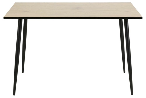 Jídelní stůl Wilma 120x80 moderní dubová deska s černými kovovými nohami