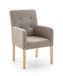 Čalouněná jídelní židle s područkami Filem béžová, skandinávský styl, bukové dřevo Intesi