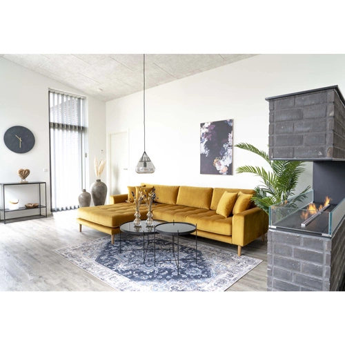 Kulatý černý konferenční stolek ze skla Venezia moderní do obýváku Intesi 48 cm