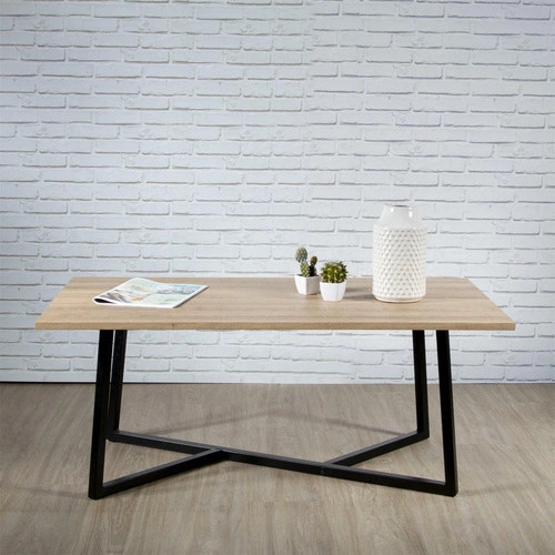 Velký obdélníkový konferenční stolek Hamilton moderní do obýváku kovový černý