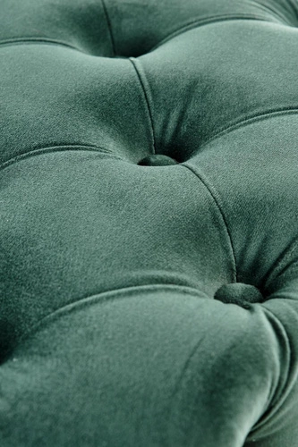 Čalouněná lavice Nate zelený samet glamour na zlatých nohách do předsíně a ložnice