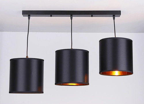 Závěsné svítidlo Candida černé kovové 3bodové nastavitelné do obývacího pokoje a jídelny