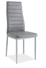 Čalouněná židle Luisa šedá ekokůže s hliníkovými nohami do jídelny a obýváku Intesi