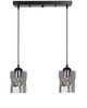Závěsná lampa Felis černá 2x60W E27 kouřové stínidlo