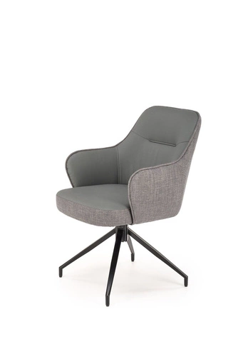 Otočná čalouněná židle Connery Intesi šedá s područkami do jídelny a obýváku
