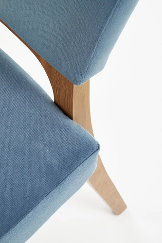 Jídelní židle Remi Intesi dřevěná čalouněná modrá skandinávský dub