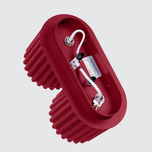 Stropní svítidlo AURA 2 burgund moderní kulaté do obýváku a kuchyně hliník