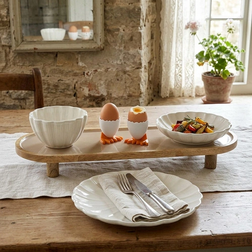 Intesi sada 2 dekorativních bílých stojánků na vajíčka na měkko