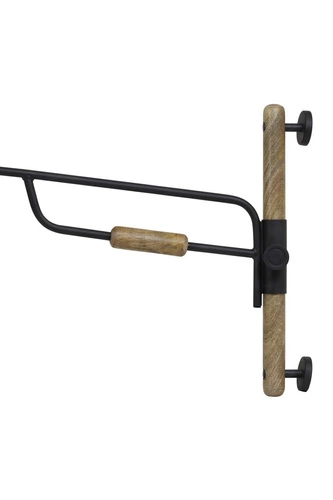 Nástěnná lampa Banu černá dřevěná moderní do obýváku a ložnice Light&Living