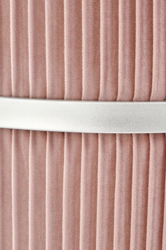 Růžový kulatý sametový taburet Darbi s úložným prostorem do obýváku a ložnice 46 cm