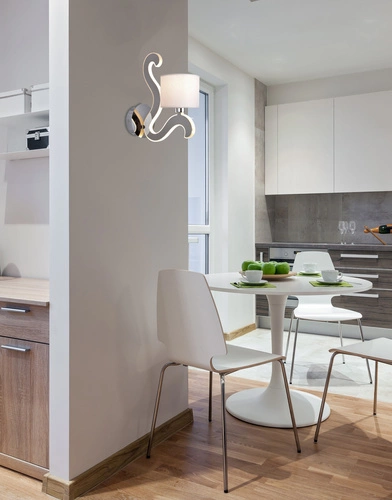 Nástěnné LED svítidlo Ambrosia 1 chrom moderní s látkovým stínidlem do ložnice a obýváku CANDELLUX