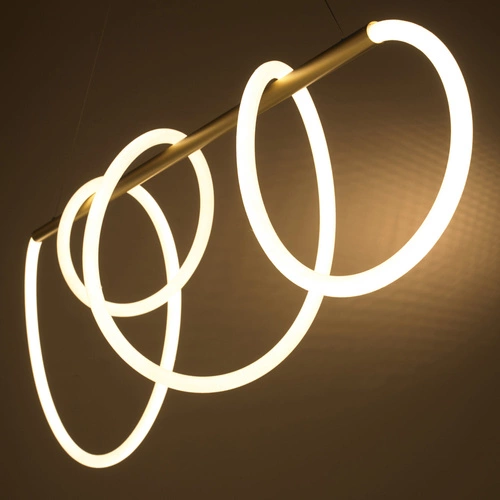 Závěsné LED svítidlo FANTASIA zlaté 120 cm moderní do obýváku a nad stůl