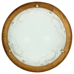 Stropní svítidlo Herba 30 bílé kulaté dřevěné retro do obýváku a kuchyně E27