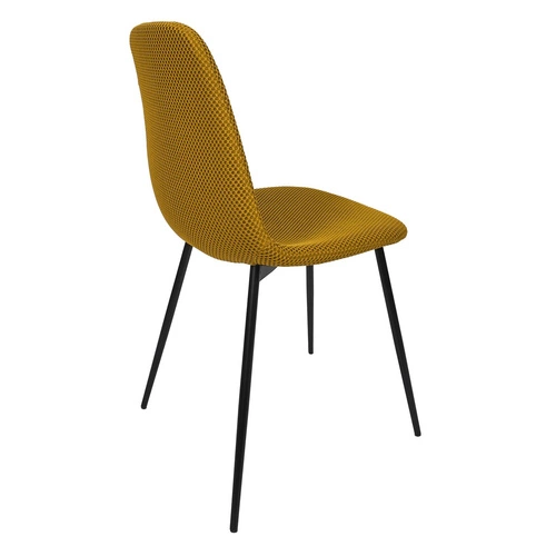 Čalouněná žlutá jídelní židle Pori Intesi moderní na černých nohách do kuchyně a jídelny