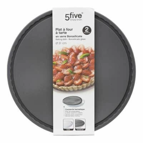 Skleněná koláčová forma s víkem 30 cm