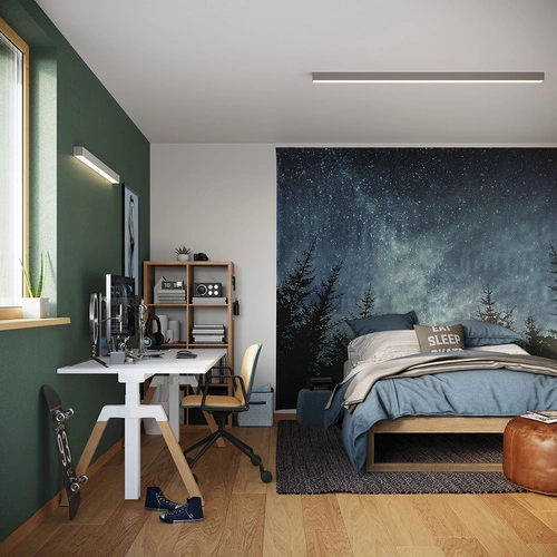 LED stropní svítidlo PINNE 200 šedé minimalistické do obýváku a kanceláře moderní hliník 3000K