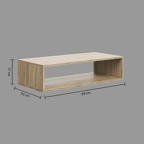 Nástěnná police Kali obdélníková přírodní 69 cm do kuchyně a obýváku klasická závěsná