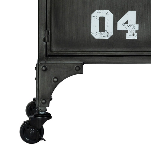 Industriální kovová komoda Sevin černá na kolečkách 90 cm Atmosphera do obýváku nebo ložnice