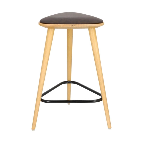 Barová stolička bez opěrky Finn Fameg retro čalouněná do kuchyně a k ostrůvku na míru 61 cm