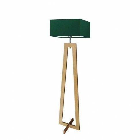 Podlahová lampa Jawa stínidlo zelené stojan dub