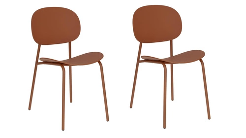 Sada 2 hnědých židlí Nube