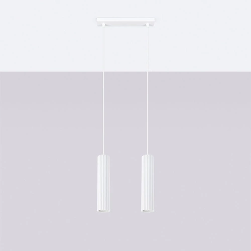 Závěsné svítidlo KARBON 2 bílé moderní nastavitelné do obýváku kuchyně nebo nad stůl