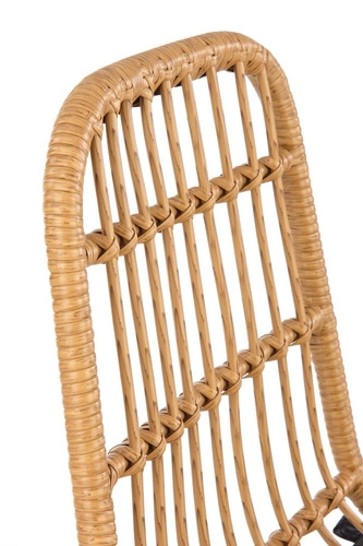 Ratanová židle Surbo Intesi do jídelny a obýváku moderní s polštářem na černých nohách