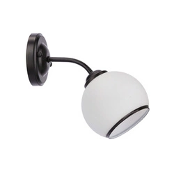 Nástěnné svítidlo Marinen moderní černé se skleněným bílým stínidlem do ložnice a obývacího pokoje