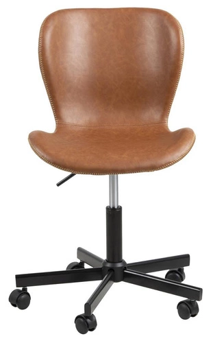 Ergonomická kancelářská židle Batilda Actona kožená otočná k psacímu stolu hnědá moderní